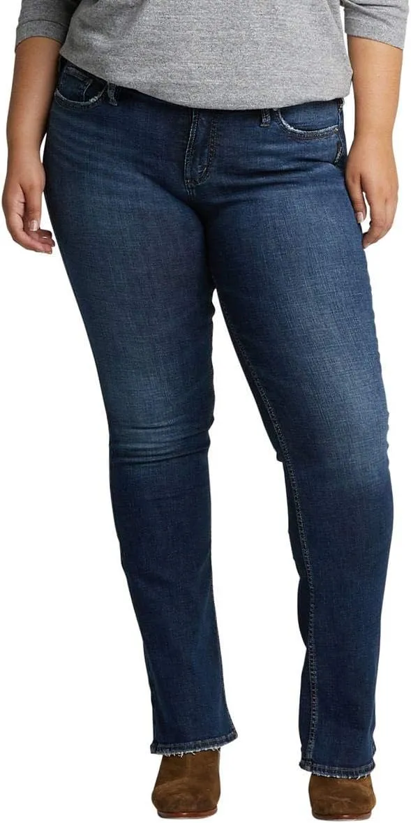 Silver Jeans Co. Women's Plus Size Suki Mid Rise Slim Bootcut Jeans