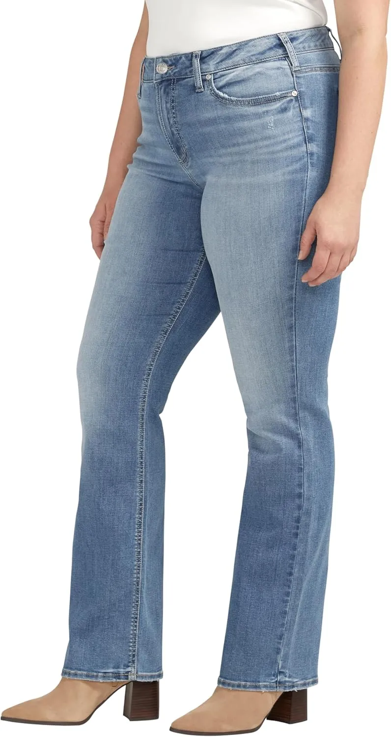 Silver Jeans Co. Women's Plus Size Suki Mid Rise Slim Bootcut Jeans