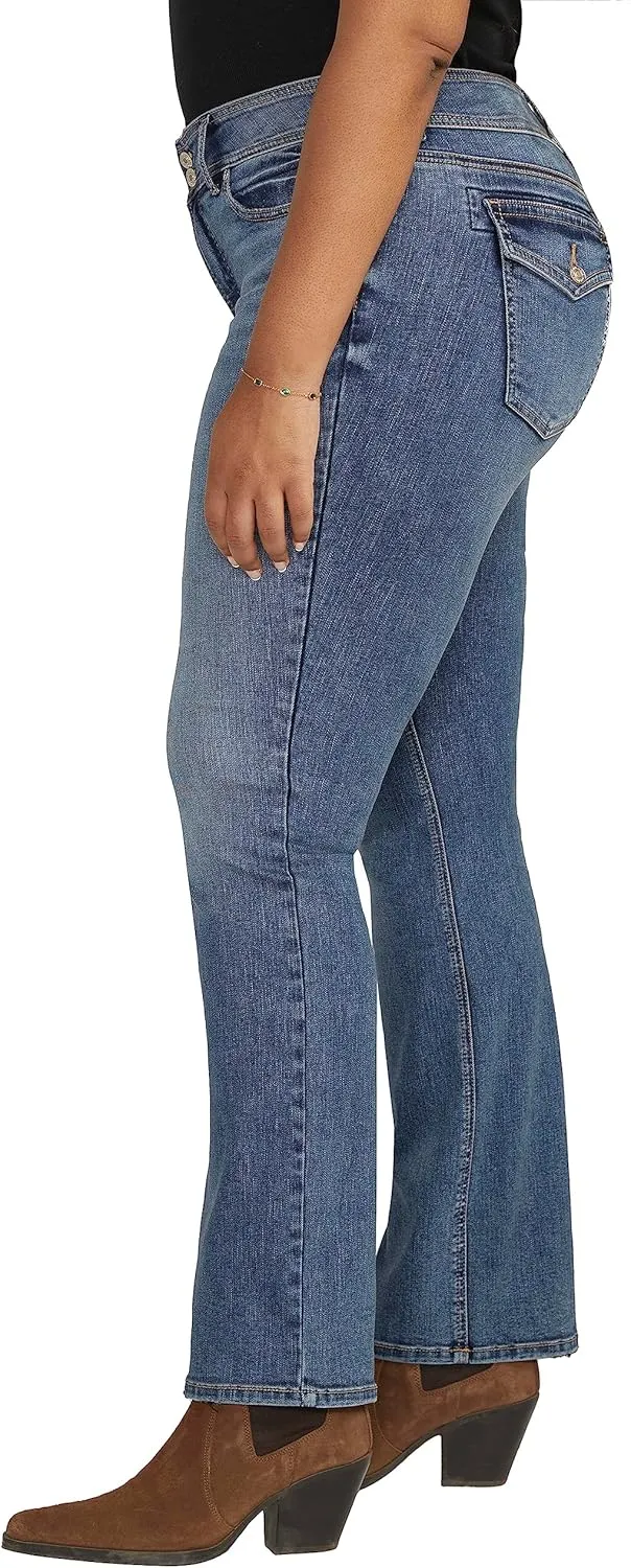 Silver Jeans Co. Women's Plus Size Suki Mid Rise Slim Bootcut Jeans