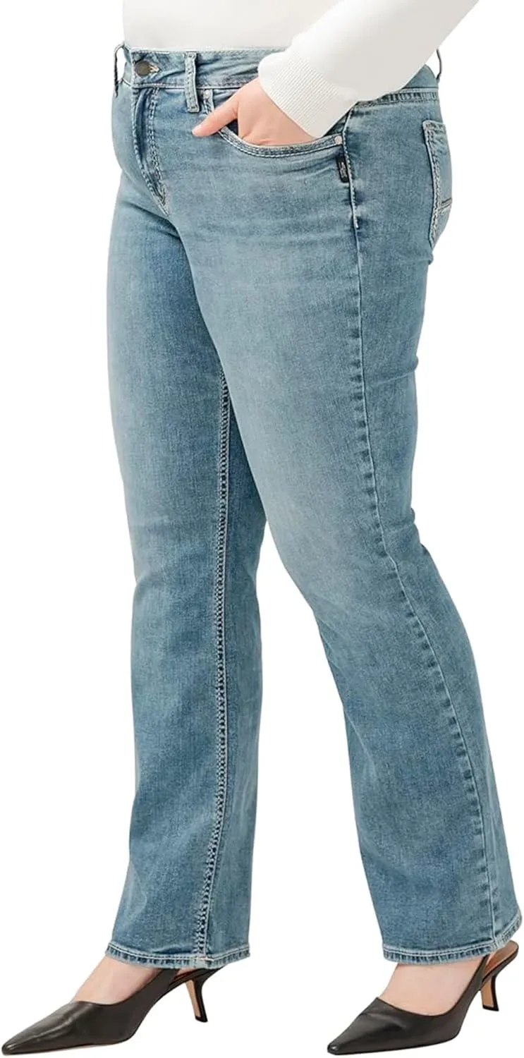 Silver Jeans Co. Women's Plus Size Suki Mid Rise Slim Bootcut Jeans