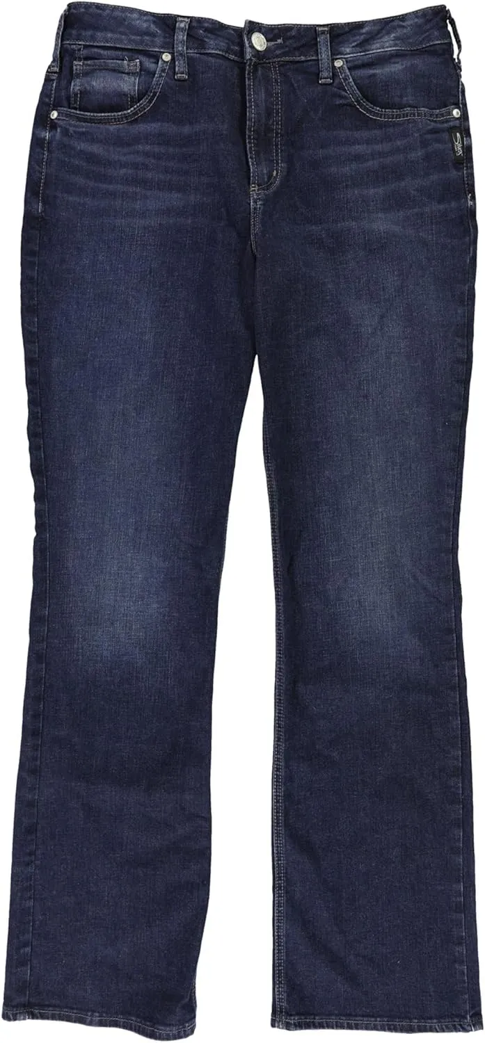 Silver Jeans Co. Womens Suki Curvy Fit Mid Rise Bootcut Jeans Blue 28