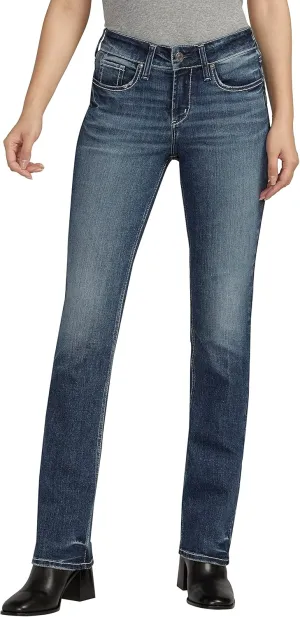 Silver Jeans Co. Women's Suki Mid Rise Curvy Fit Slim Bootcut Jeans - Legacy