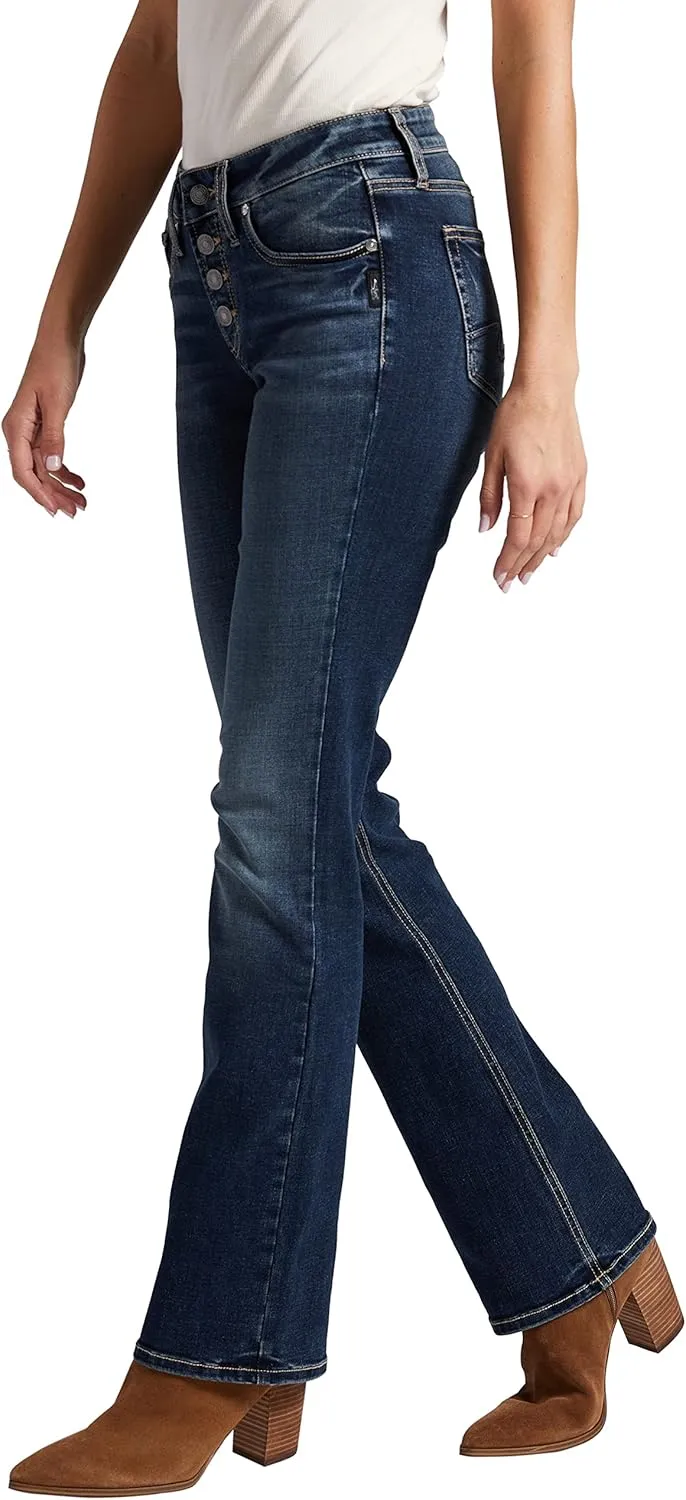 Silver Jeans Co. Women's Suki Mid Rise Slim Bootcut Jeans