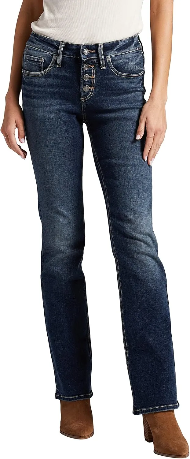 Silver Jeans Co. Women's Suki Mid Rise Slim Bootcut Jeans
