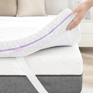 SINWEEK 3 inch Memory Foam Mattress Topper Queen Size, Soft to Exta Soft Flippable Mattress Pad for Back Pain Relief, Cooling Gel Foam Bed Topper with Textured Cover, CertiPUR-US Certified