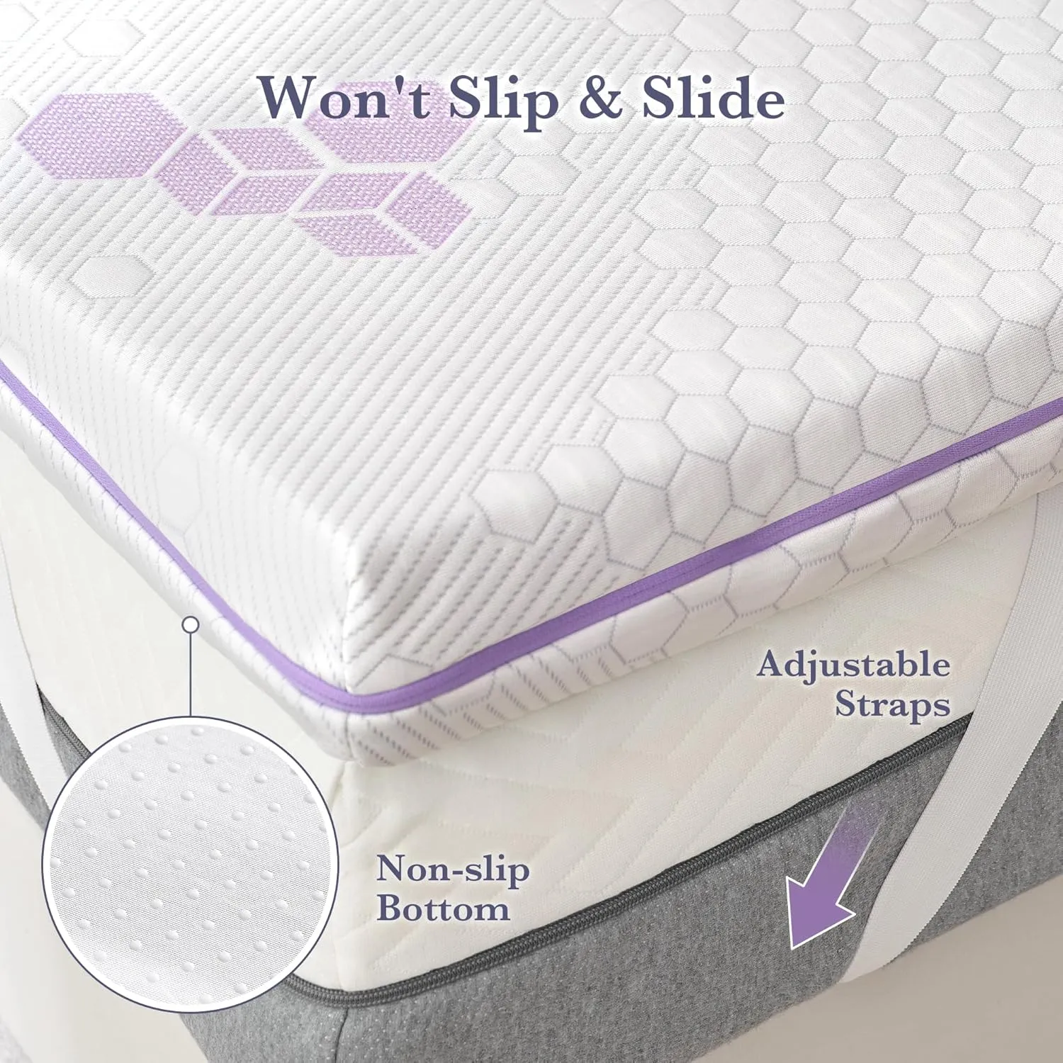 SINWEEK 3 inch Memory Foam Mattress Topper Queen Size, Soft to Exta Soft Flippable Mattress Pad for Back Pain Relief, Cooling Gel Foam Bed Topper with Textured Cover, CertiPUR-US Certified