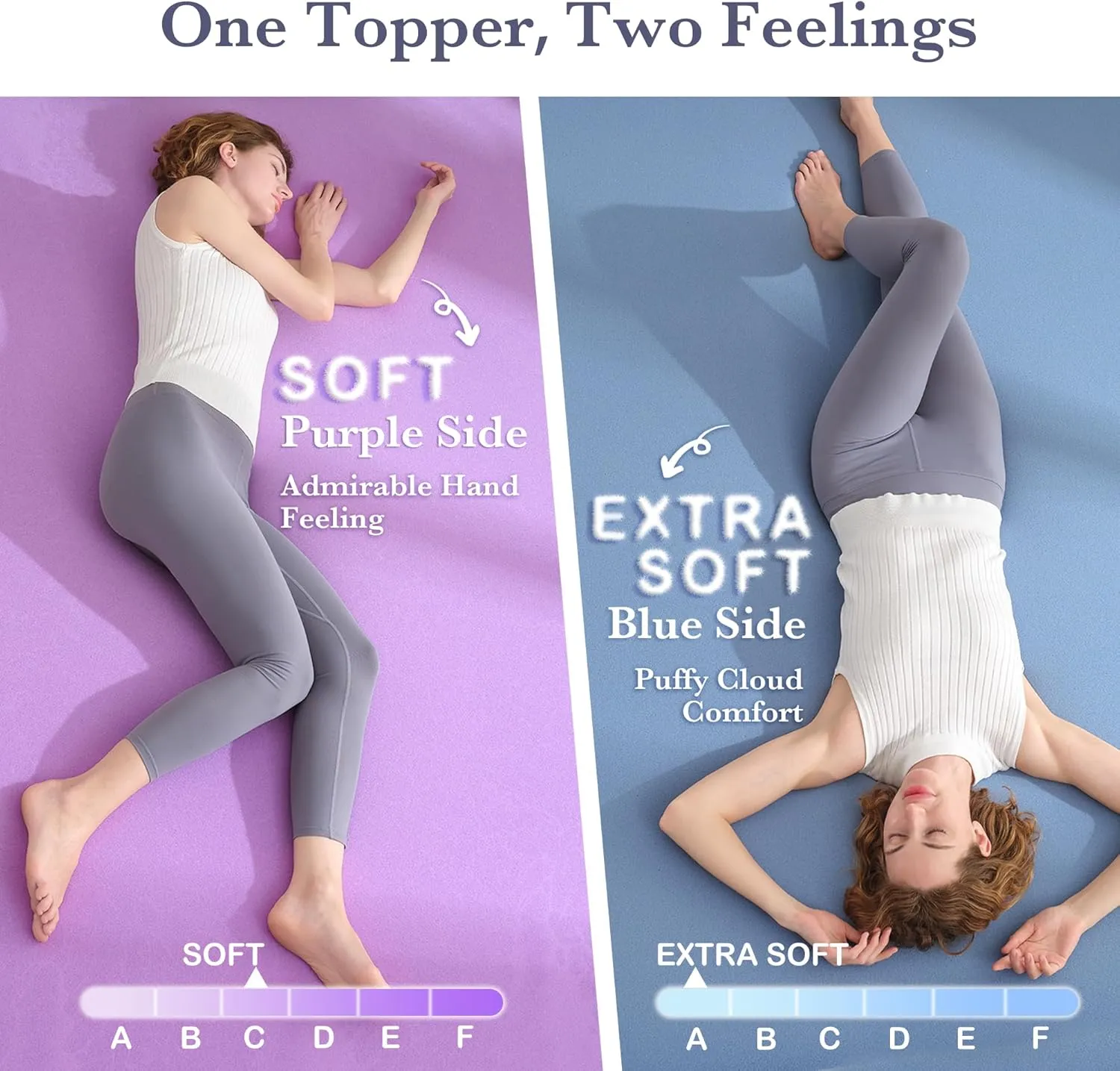 SINWEEK 3 inch Memory Foam Mattress Topper Queen Size, Soft to Exta Soft Flippable Mattress Pad for Back Pain Relief, Cooling Gel Foam Bed Topper with Textured Cover, CertiPUR-US Certified