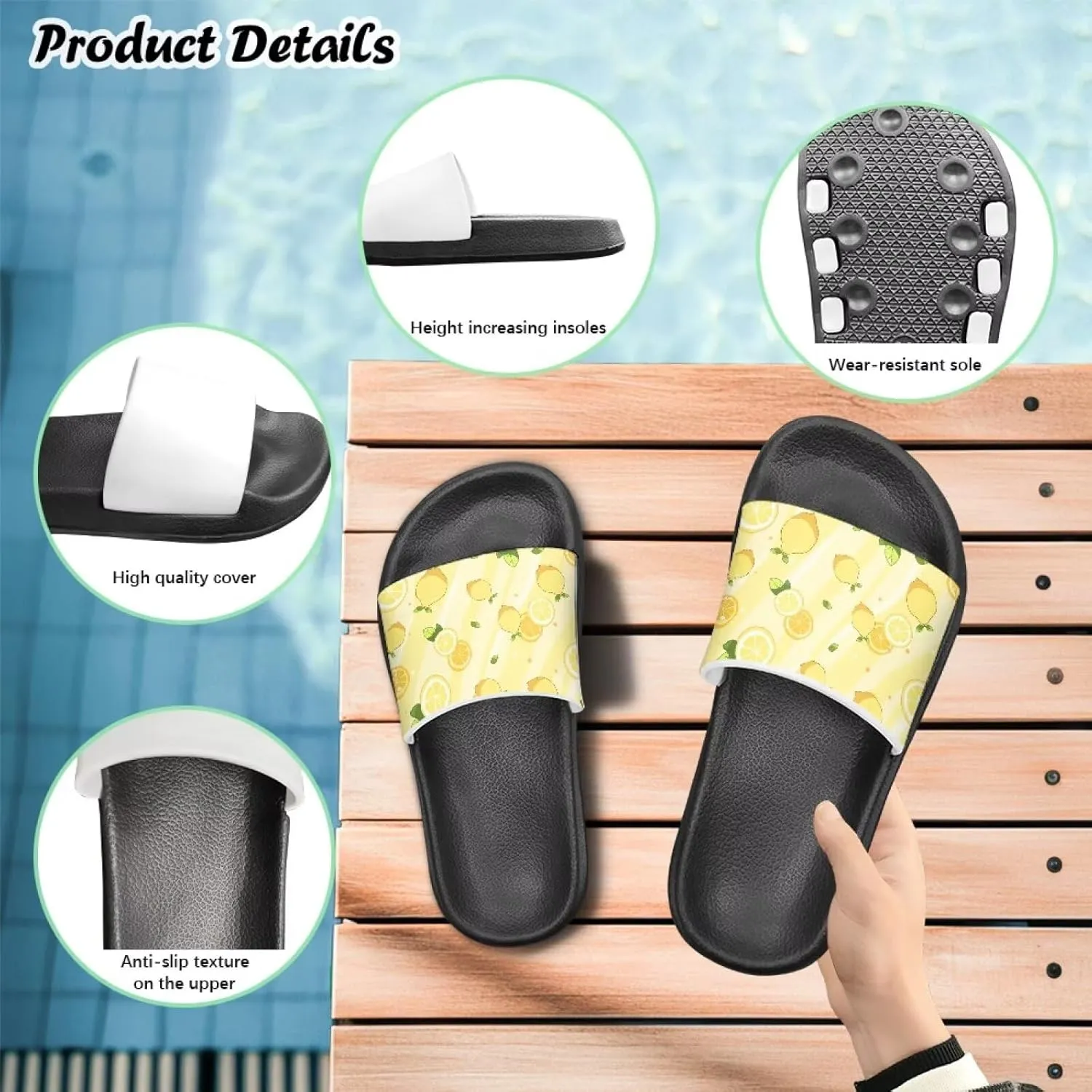 Slides Girls Flip Flops Slip On Beach Sandals Youth Pool Shower Shoes EVA Summer Slippers（Little Kids - Big Kids）