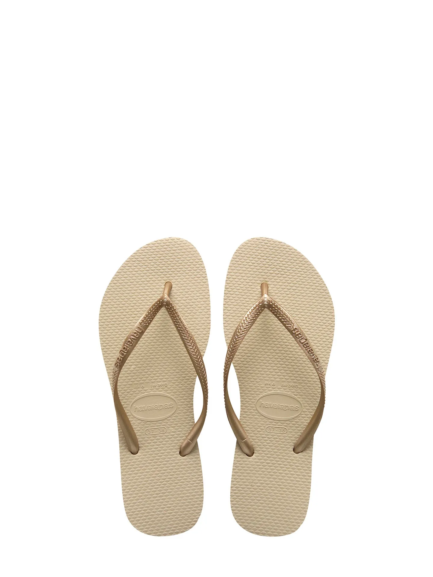 Slim flip-flops, sand-grey-light golden