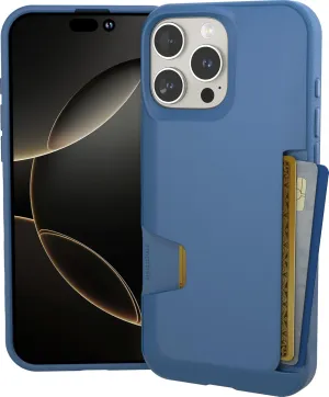 Smartish® iPhone 16 Pro Max Wallet Case - Wallet Slayer Vol. 1 [Slim Protective] Credit Card Holder - Drop Tested Hidden Flip Card Slot Cover Compatible w/Apple iPhone 16 Pro Max - Blues on The Green