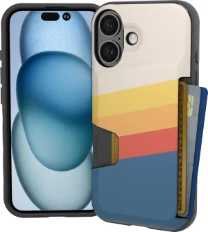 Smartish® iPhone 16 Wallet Case - Wallet Slayer Vol. 1 [Slim   Protective] Credit Card Holder - Drop Tested Hidden Flip Card Slot Cover Compatible with Apple iPhone 16 - Striped Up
