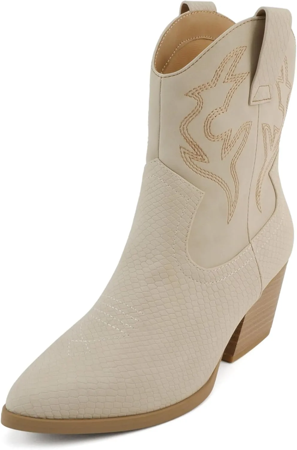 Soda “BLAZING” ~ Women Western Bootie Pointe Toe with Low Heel (Wide Fit Available)