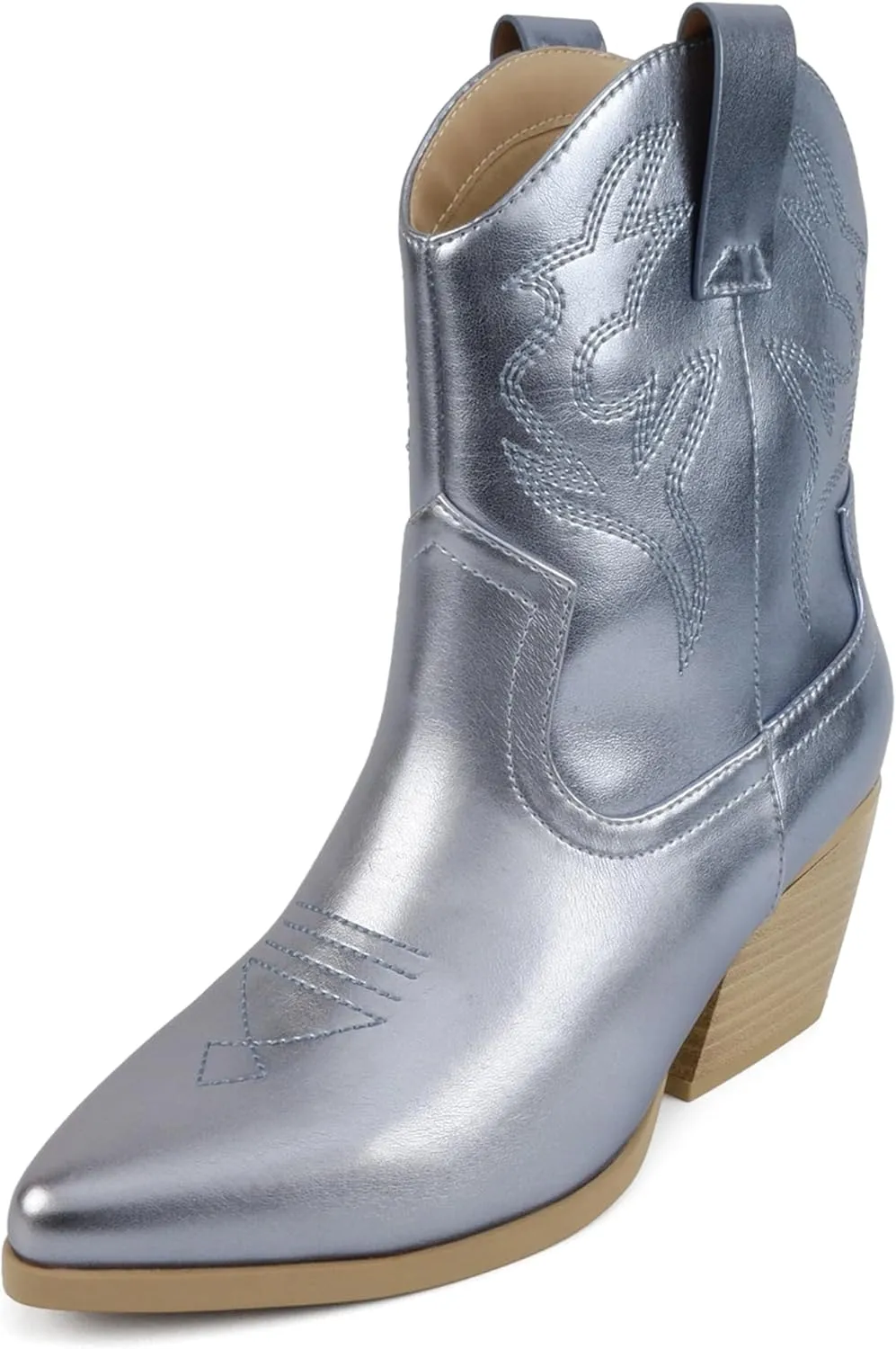 Soda “BLAZING” ~ Women Western Bootie Pointe Toe with Low Heel (Wide Fit Available)