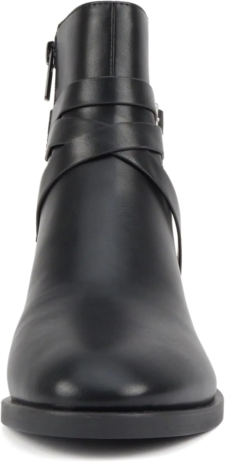 Soda “Heron” ~ Women Round Toe Low Block Heel Ankle Boot with Side Zipper
