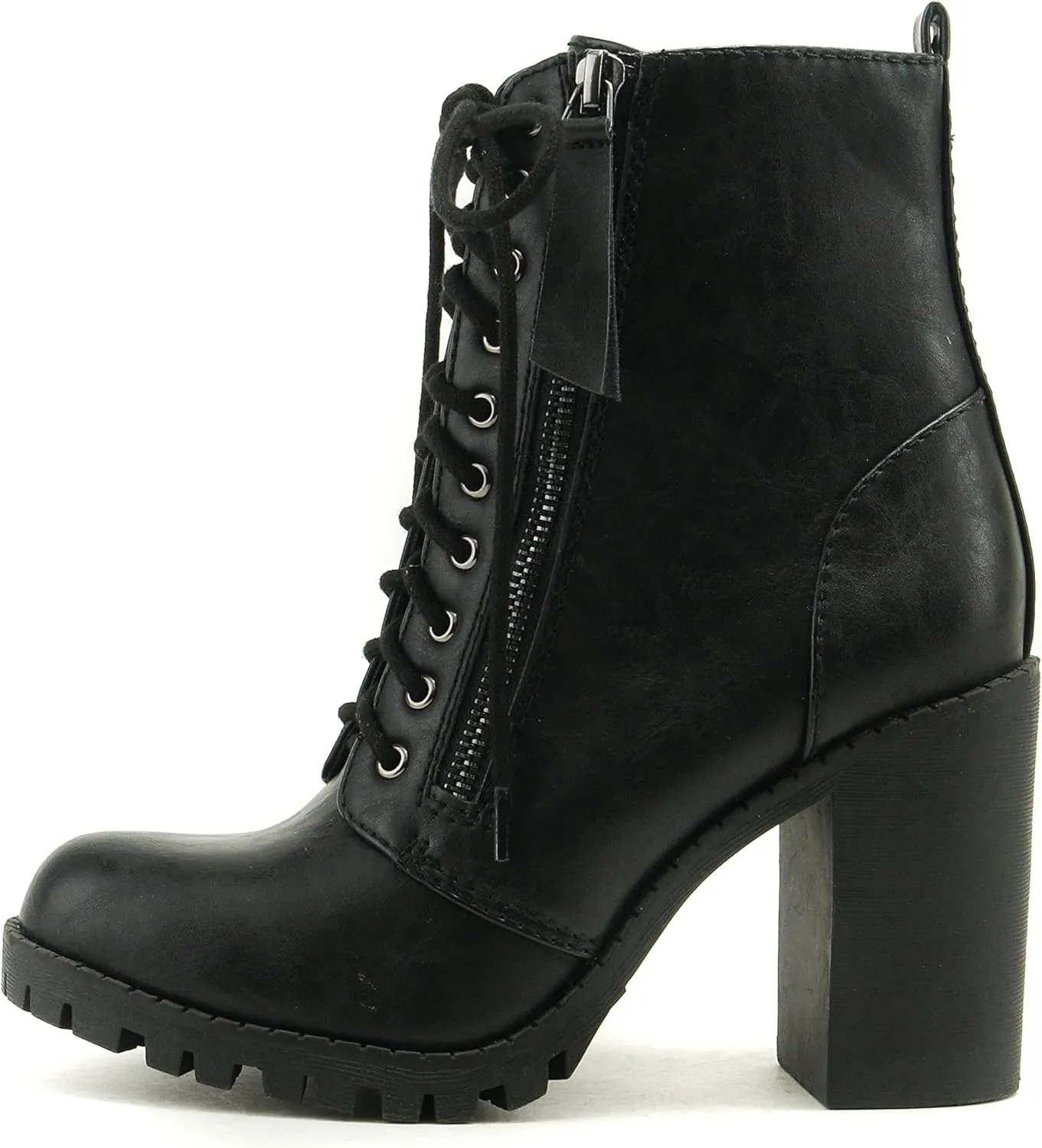 Soda Women's Malia Combat Boot (11, BLACK*, numeric_11)