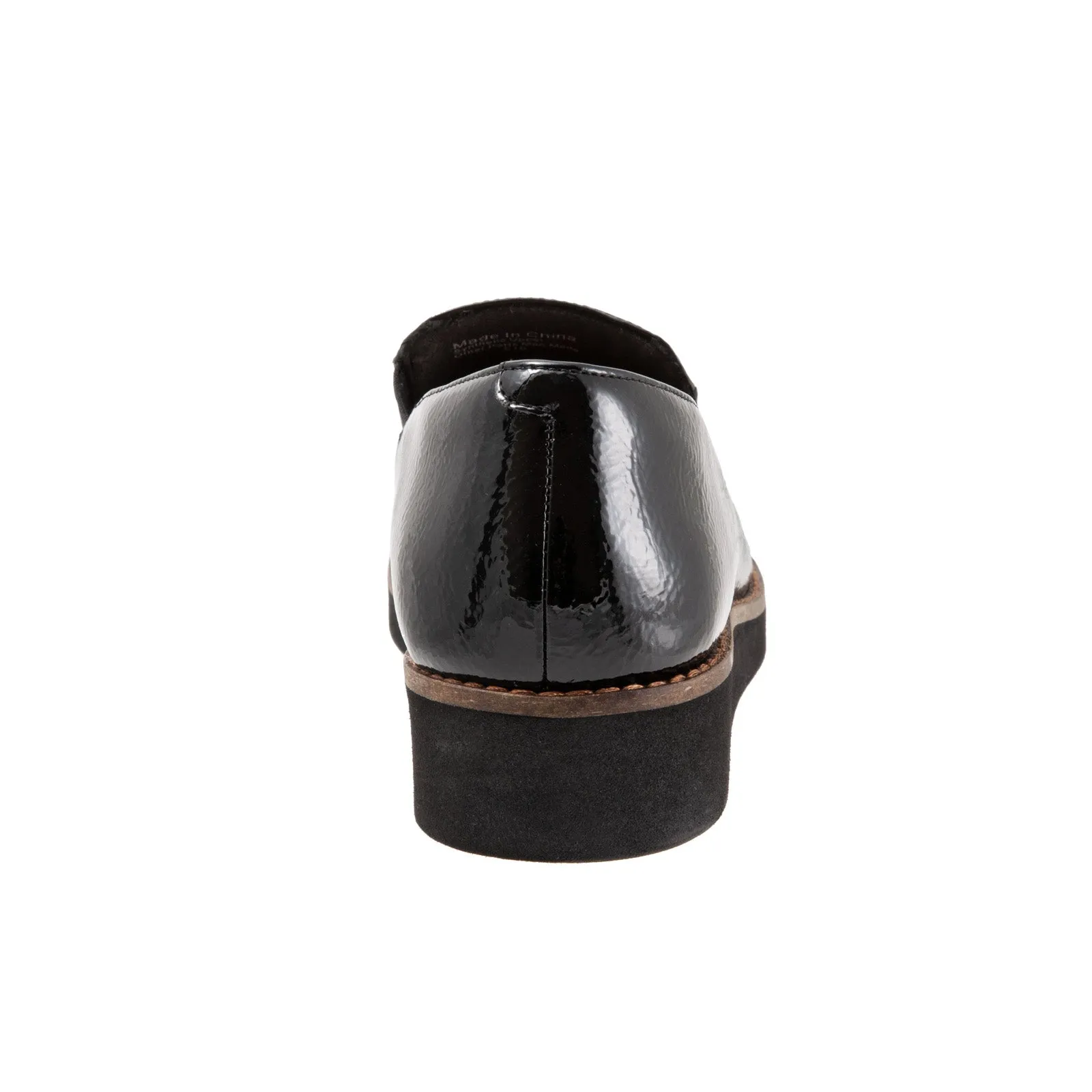Softwalk Whistle S1810-005 Womens Black Leather Slip On Loafer Flats Shoes