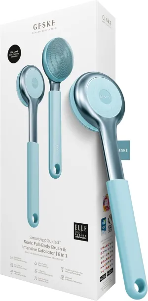 Sonic Full-Body Brush & Intensive Exfoliator | 8 in 1 | Electric Body Cleansing Brush | With SmartSonic Pulsations | Deep Cleansing, Exfoliation, Massage | Extendable Handle | Rough Skin Remover