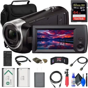 Sony HDR-CX405 HD Handycam (HDRCX405/B)   64GB Memory Card   Bag   NP-BX1 Battery   Card Reader   HDMI Cable   Charger   Flex Tripod   Memory Wallet   Cleaning Kit, Black (Renewed)
