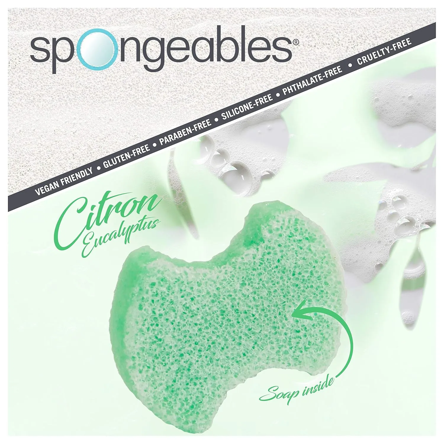 Spongables Pedi Scrub Foot Exfoliating 20  Wash Sponge, Citron Eucalyptus, 6 Count