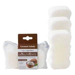 Spongeables Body Wash in a 20  Wash Sponge, Coconut Colada, 3 Count