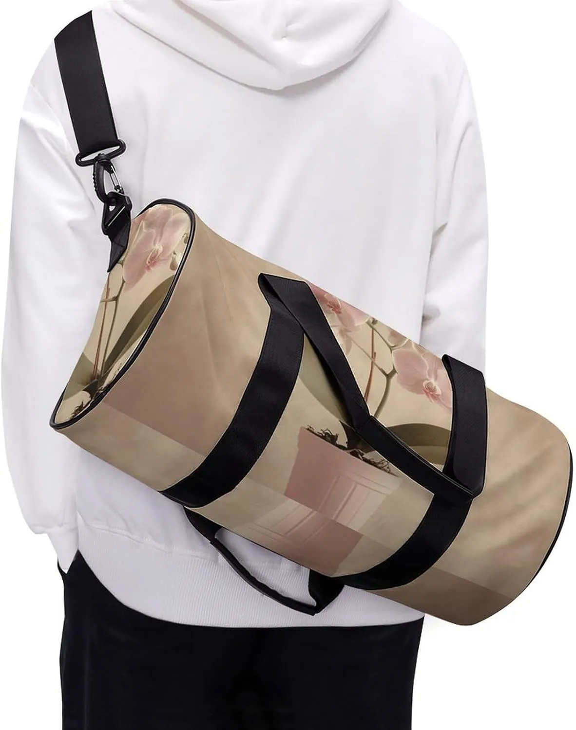 Sports Gym Bag for Women Men Travel Duffel Bag Orchids in A Jar Weekender Bag Canvas Carry on Overnight Bag for Travel Swimming Fitness Workout Sports Duffle Bag