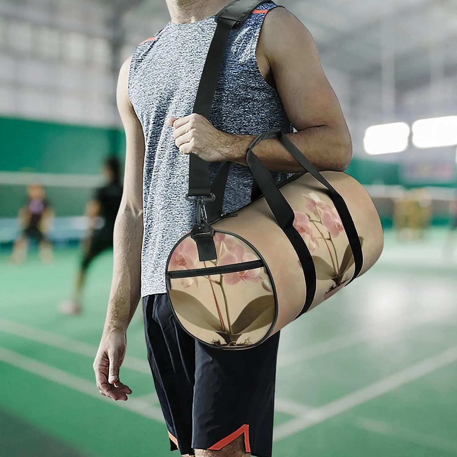 Sports Gym Bag for Women Men Travel Duffel Bag Orchids in A Jar Weekender Bag Canvas Carry on Overnight Bag for Travel Swimming Fitness Workout Sports Duffle Bag