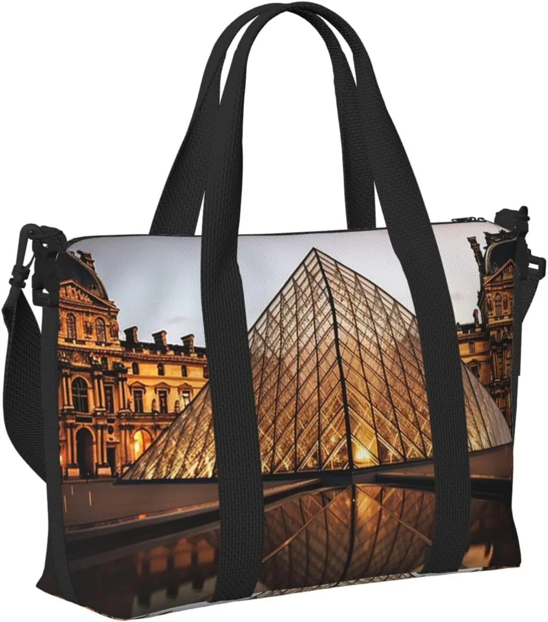 Sports Gym Bag for Women Men Travel Duffel Bag Tote Louvre Museum in Paris Weekender Bag Canvas Carry on Overnight Bag for Travel Swimming Fitness Workout Sports Duffle Bag