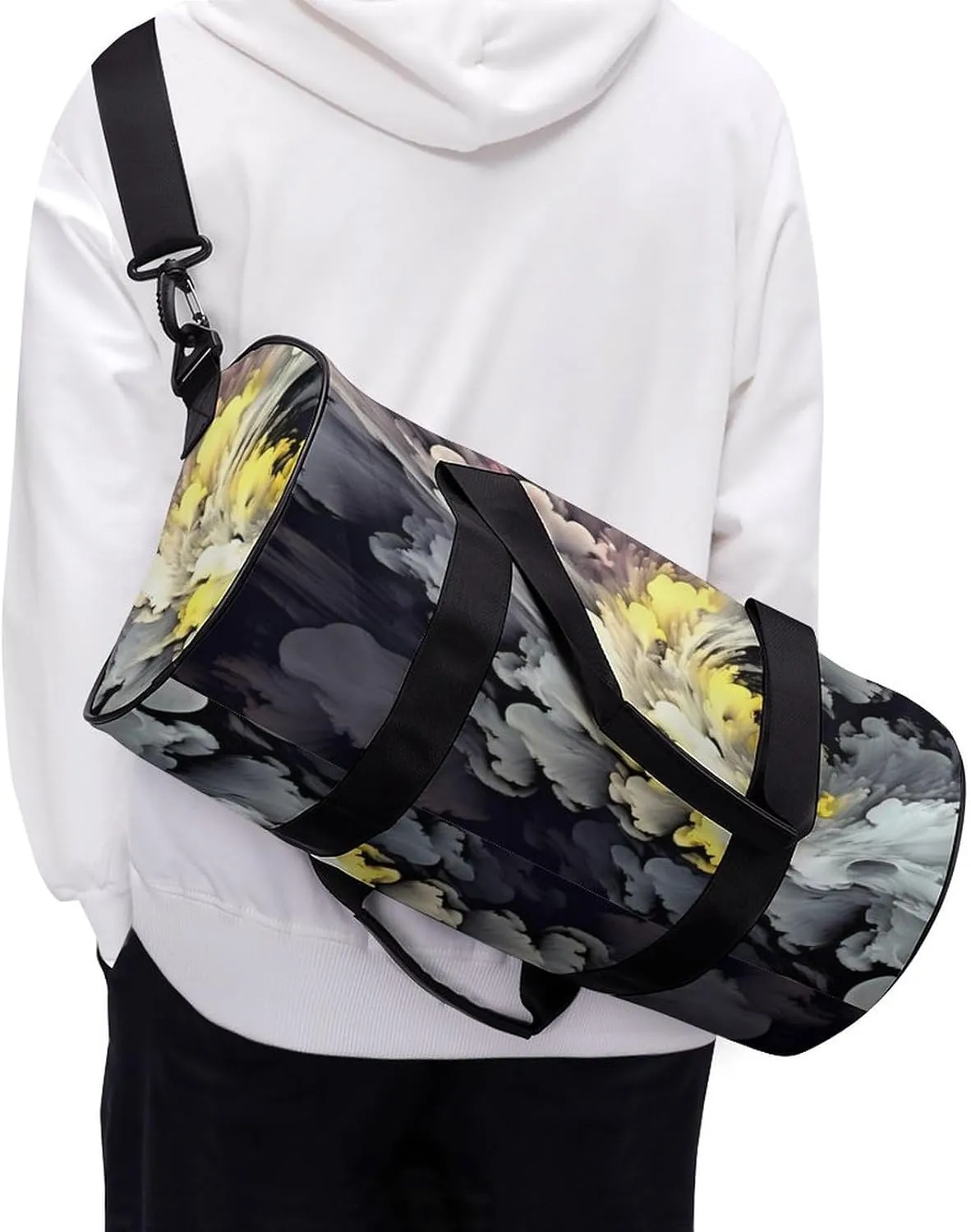Sports Gym Bag for Women Men Travel Duffel Bag Tote Weekender Bag Beautiful Ink Art Carry on Overnight Bag for Travel Swimming Fitness Workout Sports Duffle Bag