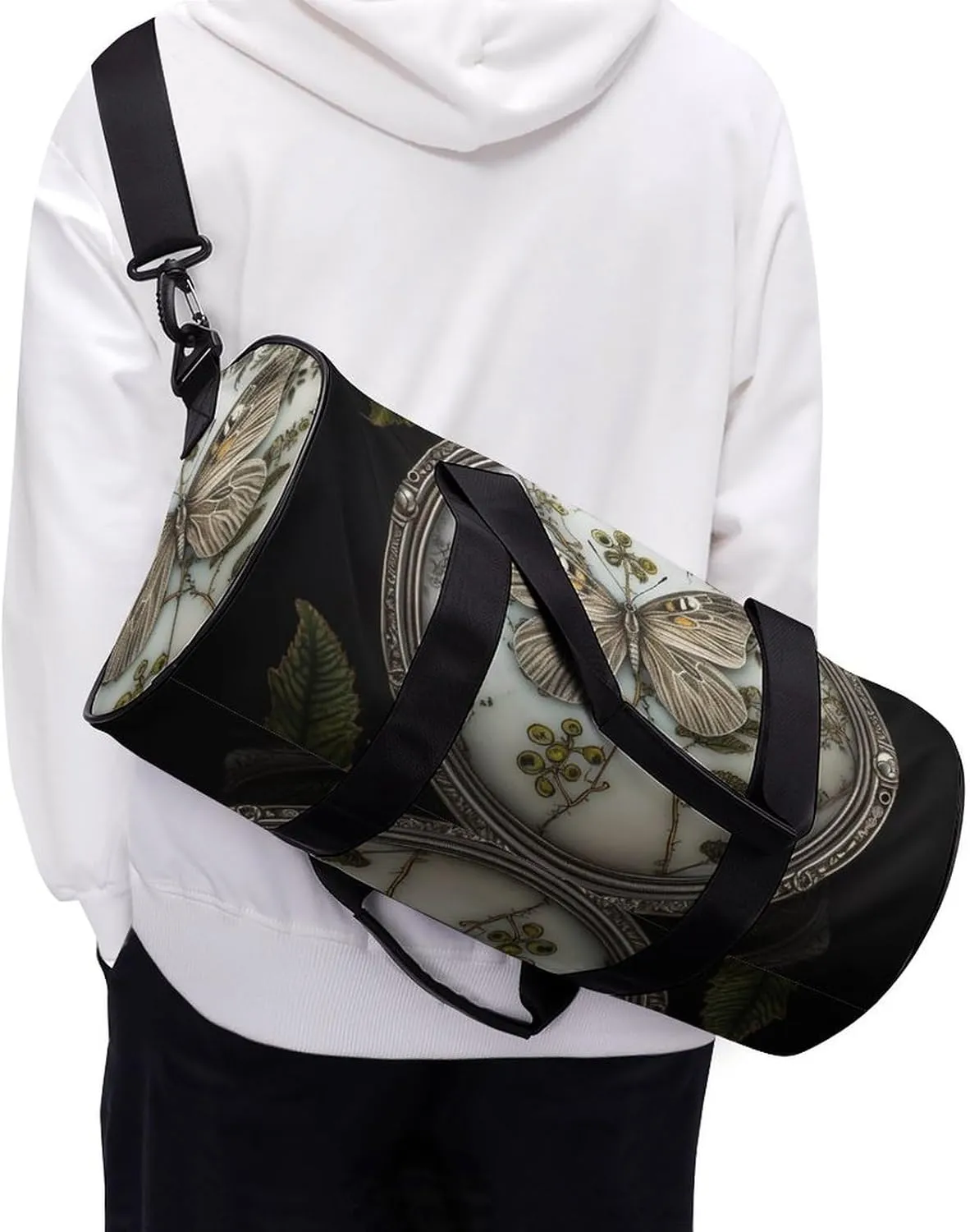 Sports Gym Bag for Women Men Travel Duffel Bag Tote Weekender Bag Big Butterfly Carry on Overnight Bag for Travel Swimming Fitness Workout Sports Duffle Bag