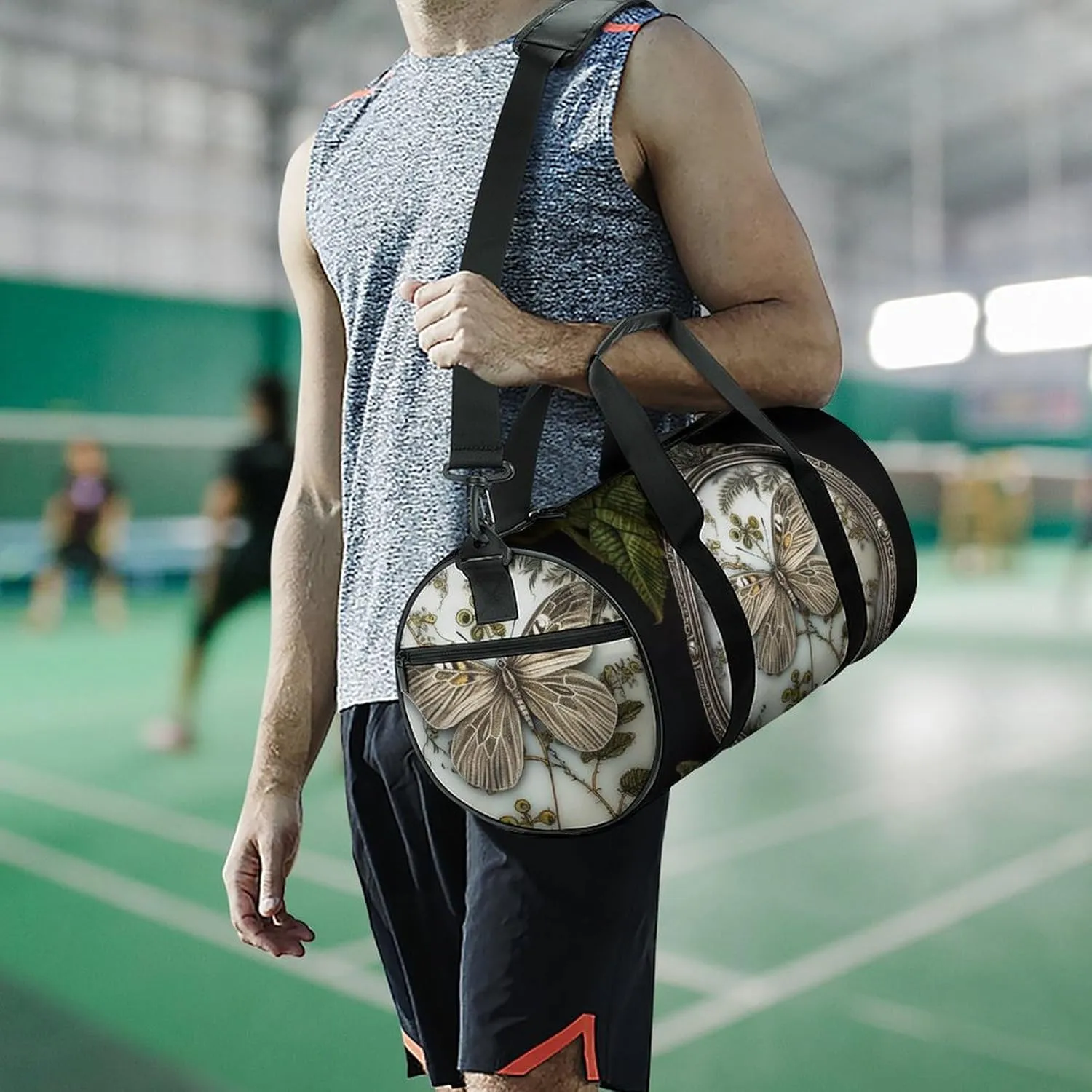 Sports Gym Bag for Women Men Travel Duffel Bag Tote Weekender Bag Big Butterfly Carry on Overnight Bag for Travel Swimming Fitness Workout Sports Duffle Bag