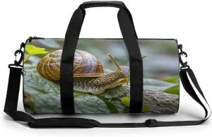Sports Gym Bag for Women Men Travel Duffel Bag Wildlife Animal Snail Weekender Bag Canvas Carry on Overnight Bag for Travel Swimming Fitness Workout Sports Duffle Bag