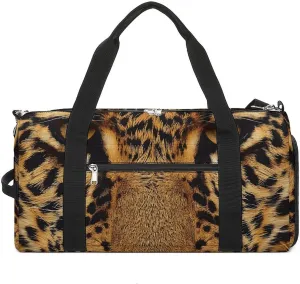 Sports Gym Bag for Women Men with Shoe And Wet Compartment Travel Duffel Bag Leopard Fur Pattern Weekender Bag Carry on Overnight Bag for Swimming Fitness Workout Sport Duffle Bag