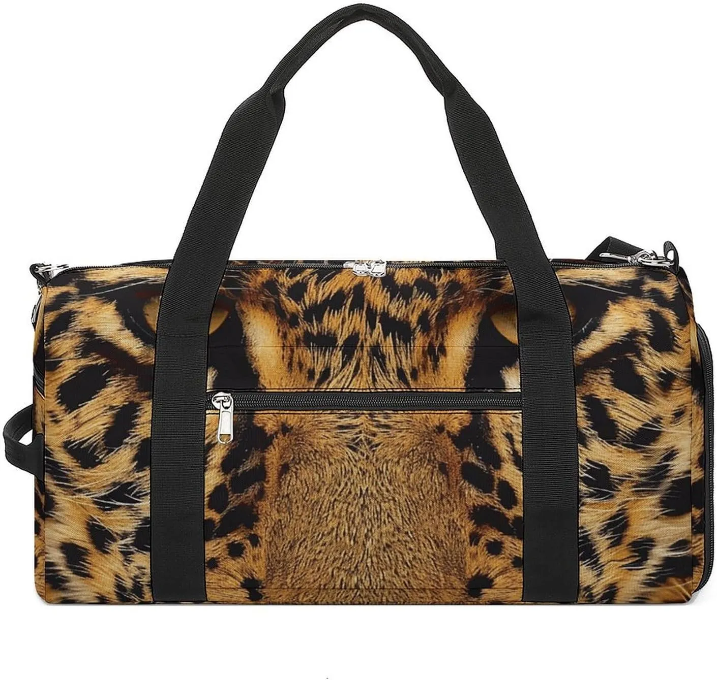 Sports Gym Bag for Women Men with Shoe And Wet Compartment Travel Duffel Bag Leopard Fur Pattern Weekender Bag Carry on Overnight Bag for Swimming Fitness Workout Sport Duffle Bag