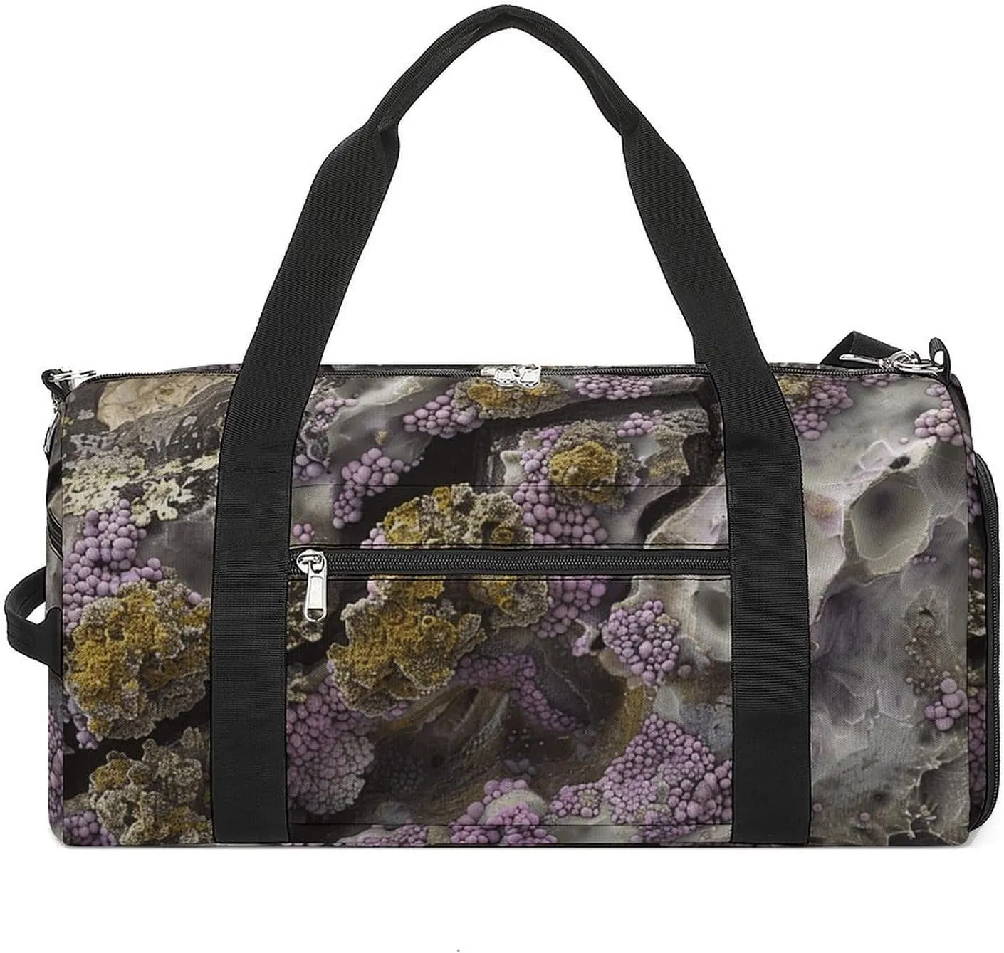 Sports Gym Bag for Women Men with Shoe And Wet Compartment Travel Duffel Bag Moss on Rocks Weekender Bag Carry on Overnight Bag for Swimming Fitness Workout Sport Duffle Bag