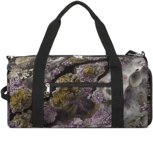 Sports Gym Bag for Women Men with Shoe And Wet Compartment Travel Duffel Bag Moss on Rocks Weekender Bag Carry on Overnight Bag for Swimming Fitness Workout Sport Duffle Bag