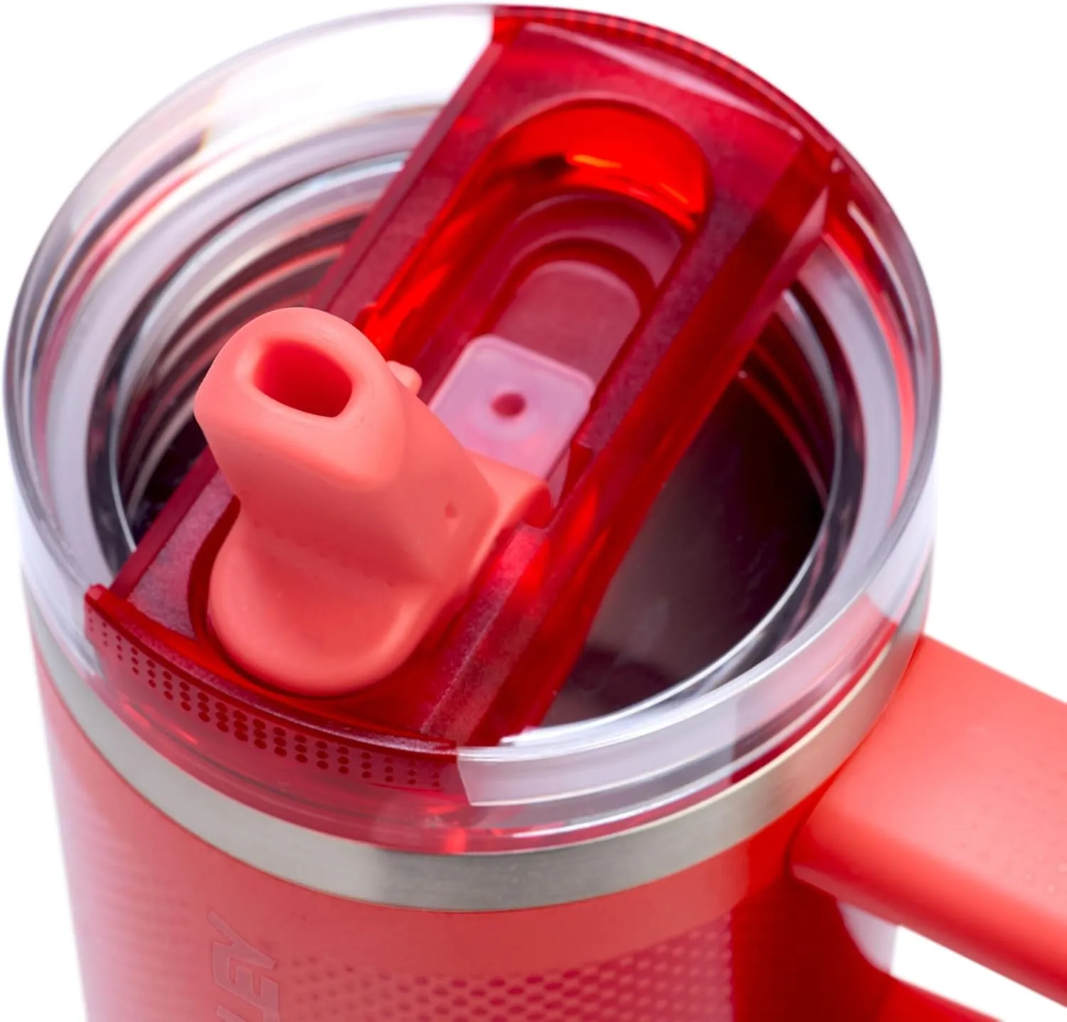Stanley Quencher ProTour Flip Straw Tumbler with Leakproof Lid 14 oz | Built-In Straw and Handle | Cup Holder Compatible for Travel | Insulated Stainless Steel Cup | BPA-Free | Hot Coral Fade