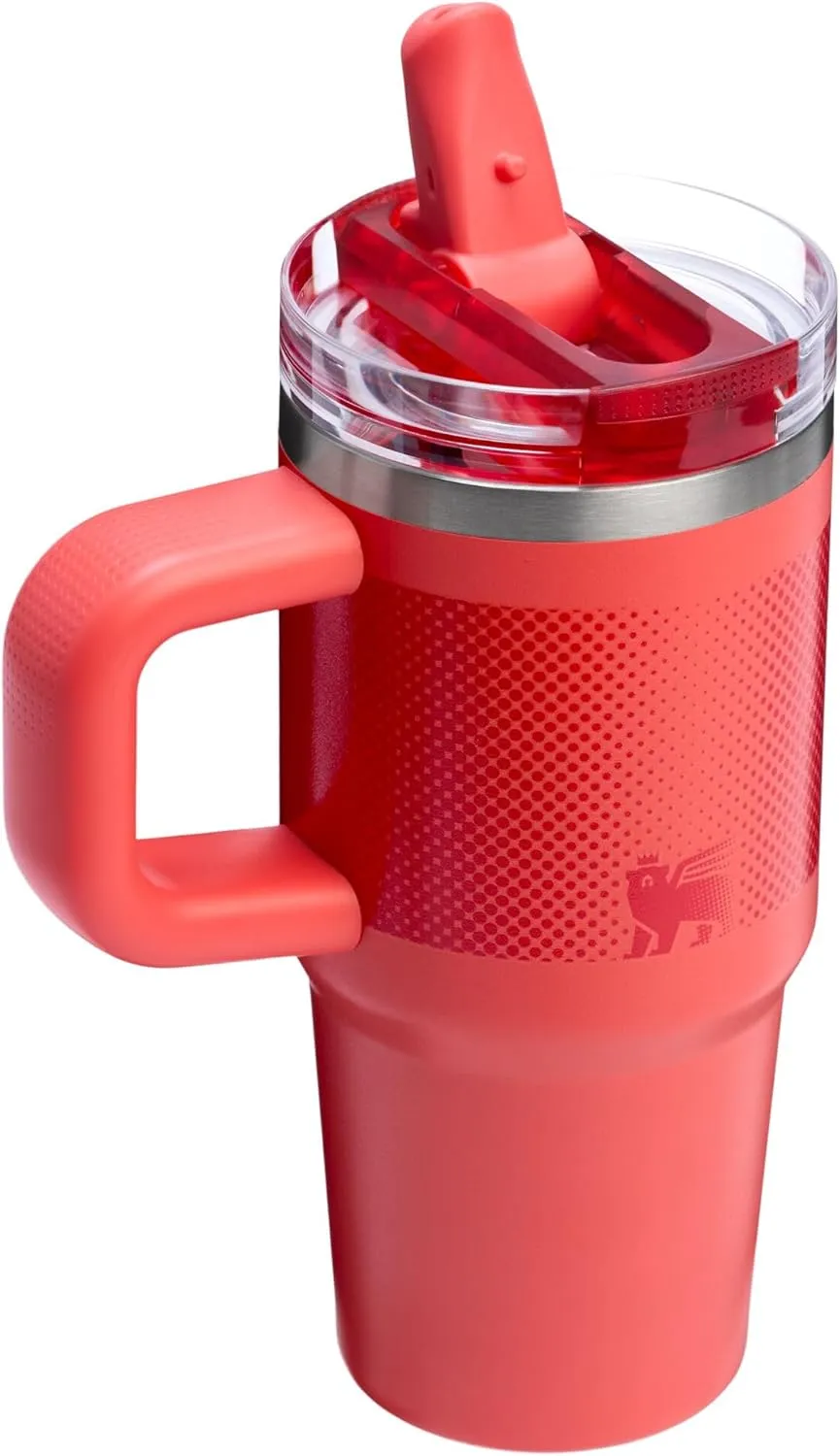 Stanley Quencher ProTour Flip Straw Tumbler with Leakproof Lid 14 oz | Built-In Straw and Handle | Cup Holder Compatible for Travel | Insulated Stainless Steel Cup | BPA-Free | Hot Coral Fade