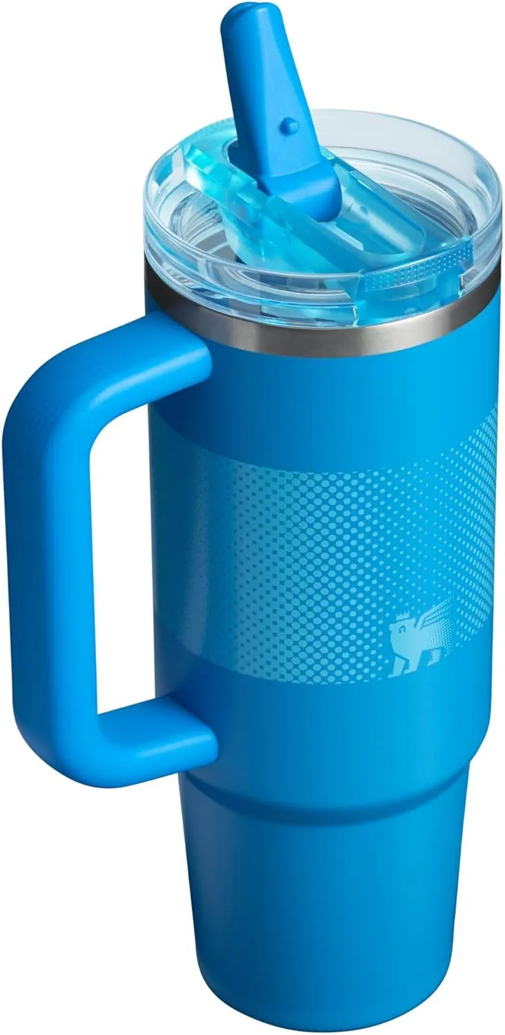 Stanley Quencher ProTour Flip Straw Tumbler with Leakproof Lid 30 oz | Built-In Straw and Handle | Cup Holder Compatible for Travel | Insulated Stainless Steel Cup | BPA-Free | Azure Fade