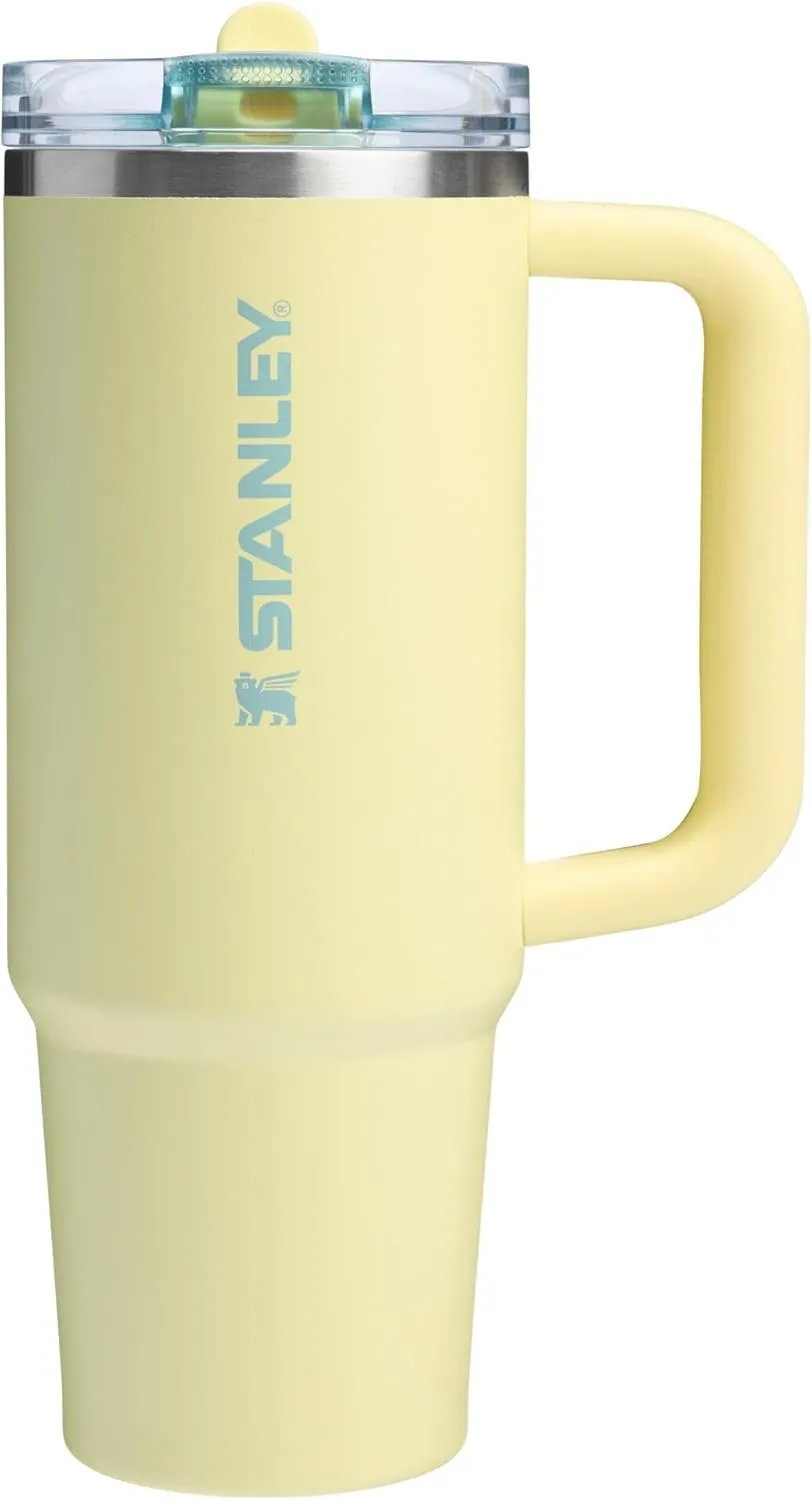 Stanley Quencher ProTour Flip Straw Tumbler with Leakproof Lid 30 oz | Built-In Straw and Handle | Cup Holder Compatible for Travel | Insulated Stainless Steel Cup | BPA-Free | Pomelo