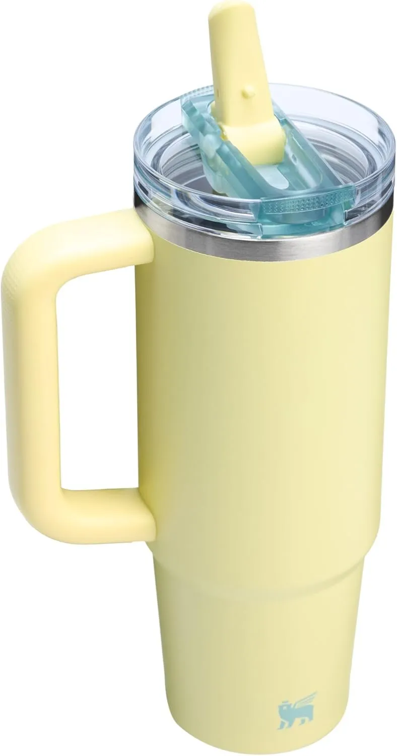 Stanley Quencher ProTour Flip Straw Tumbler with Leakproof Lid 30 oz | Built-In Straw and Handle | Cup Holder Compatible for Travel | Insulated Stainless Steel Cup | BPA-Free | Pomelo