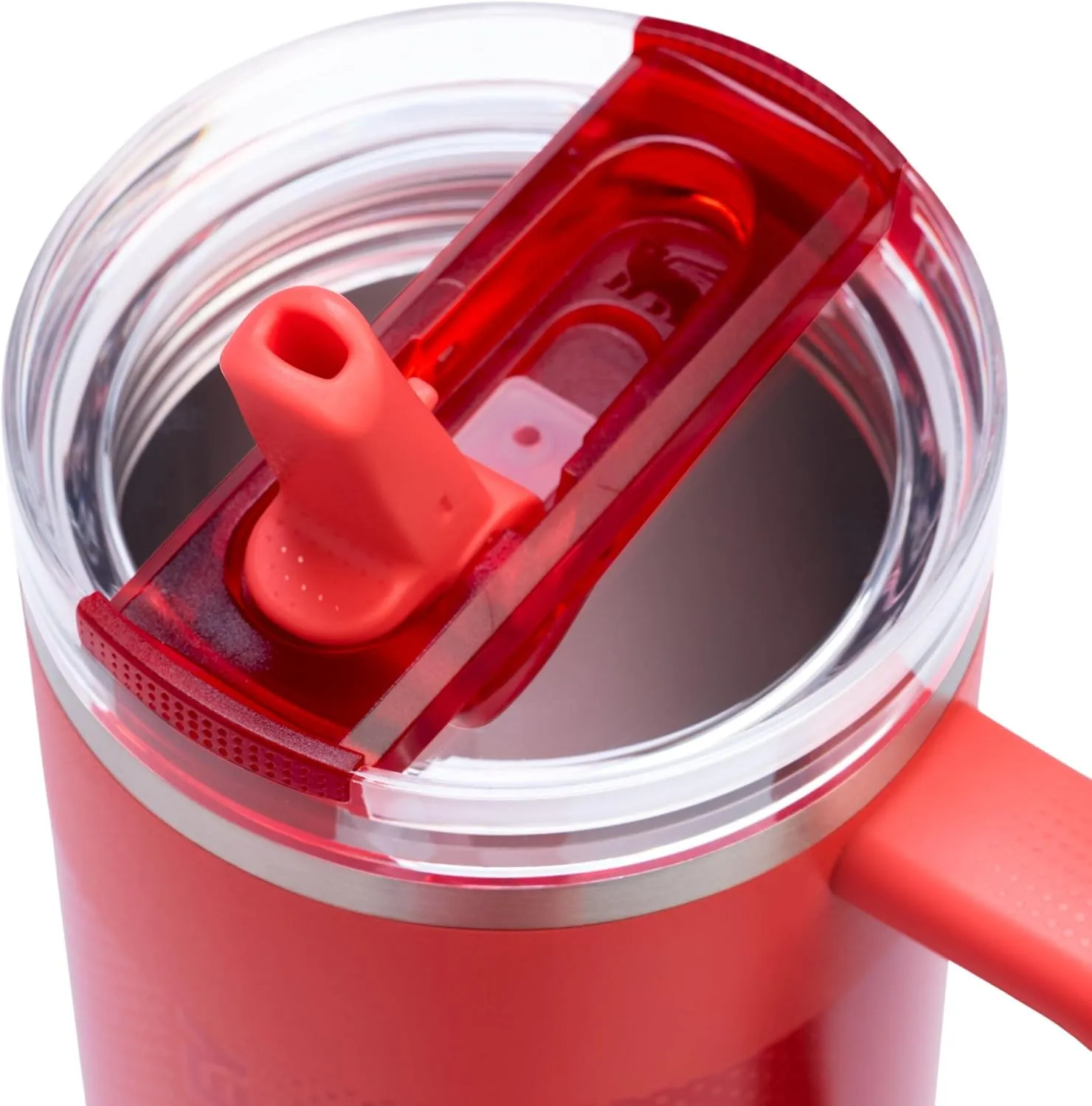 Stanley Quencher ProTour Flip Straw Tumbler with Leakproof Lid 40 oz | Built-In Straw and Handle | Cup Holder Compatible for Travel | Insulated Stainless Steel Cup | BPA-Free | Hot Coral Fade