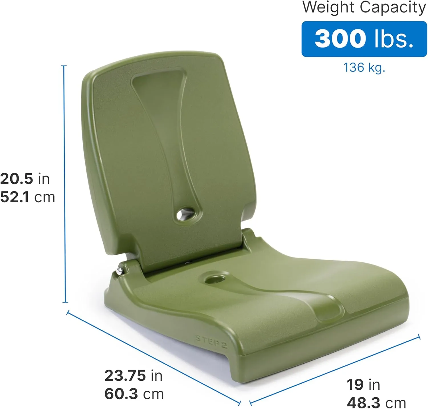 Step2 Folding Flip Seat, Lightweight Portable Outdoor Chair for Poolside, Camping, Beach, Boats, Tailgates, Durable Ground Chair with Back Support for Adults, Brown