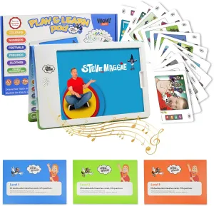 STEVE and MAGGIE Screen-Free Interactive Learning Pad for Kids Ages 3-8 | 60 Educational Themes, Alphabet, Sight Words, Music & Preschool Activities | Toddler Learning Toys Gift for Boys & Girls