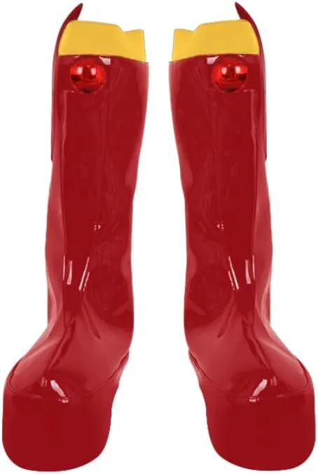 Taiture Adult Monkey Shoes Cosplay Egghead Island Boot Black Red Pink Yellow Leather Mid-heel Shoes Halloween Party Suit Men