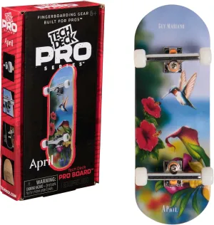 TECH DECK, April Pro Series Finger Board with Storage Display, Built for Pros; Authentic Mini Skateboards, Kids Toys for Ages 6 and up