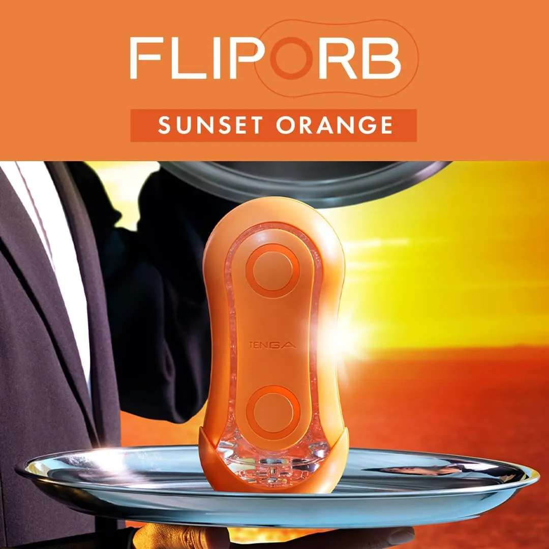 TENGA FLIP ORB Sunset Orange Reusable Toy Easy to Clean Male Masturbator, Fully Waterproof