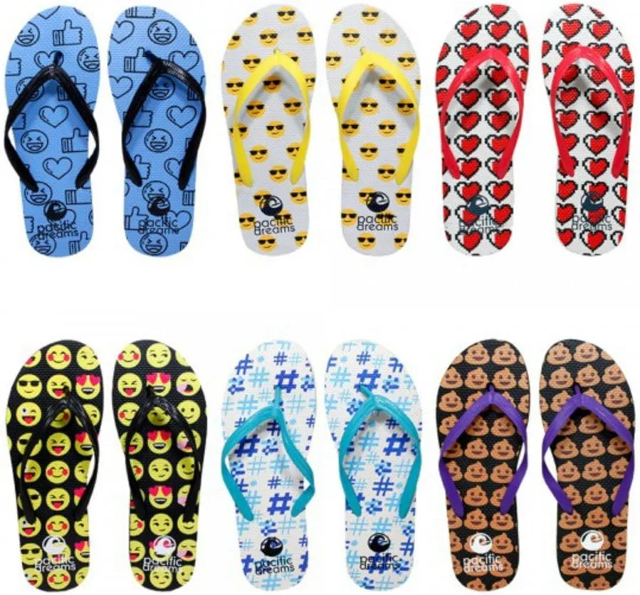 Trendy Hashtag Heart Social Media Flip Flops Thong Sandal Slipper