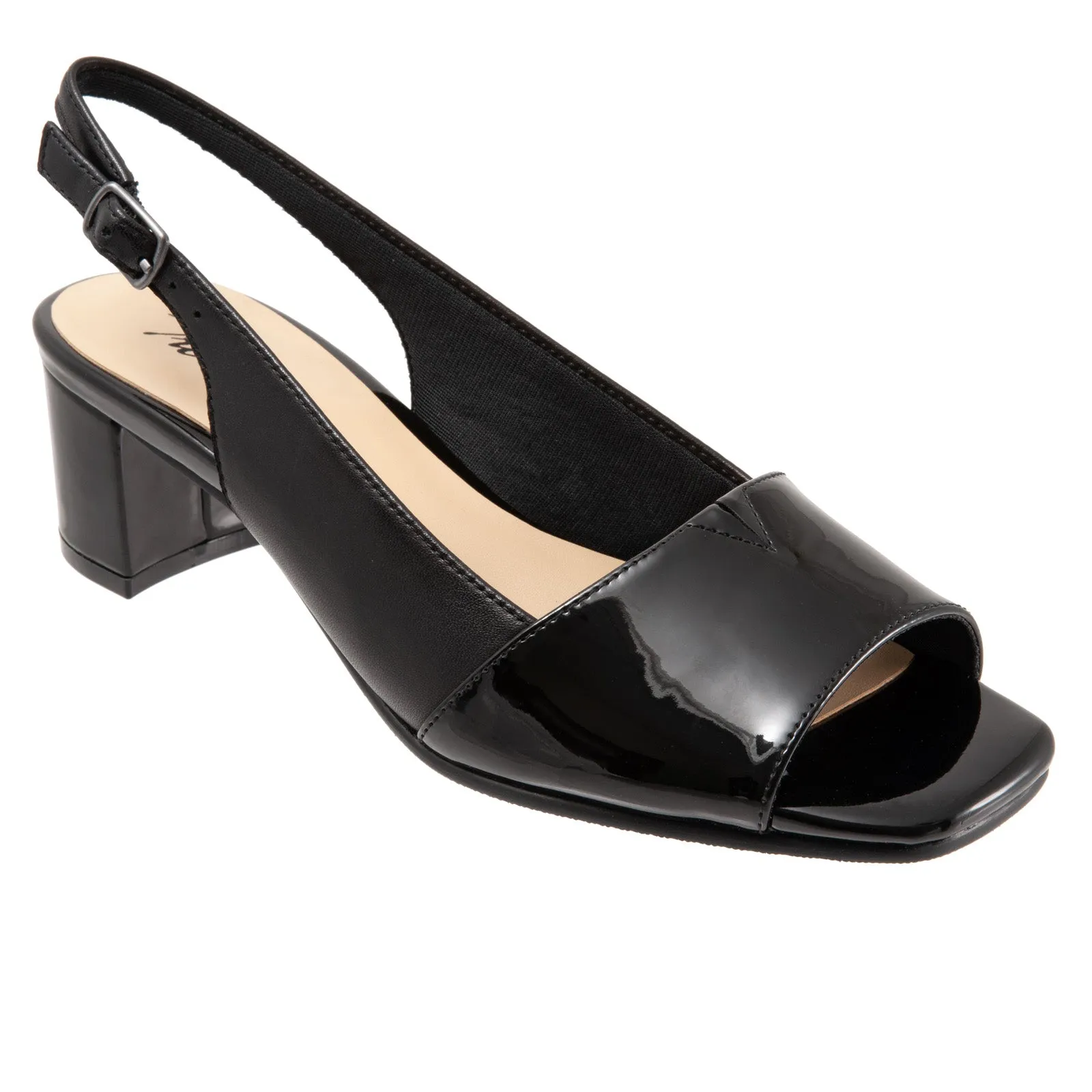 Trotters Monique T2002-007 Womens Black Narrow Leather Loafer Flats Shoes