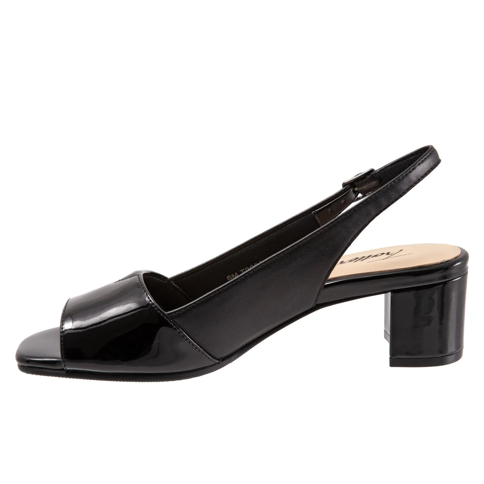 Trotters Monique T2002-007 Womens Black Narrow Leather Loafer Flats Shoes