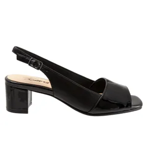 Trotters Monique T2002-007 Womens Black Narrow Leather Loafer Flats Shoes